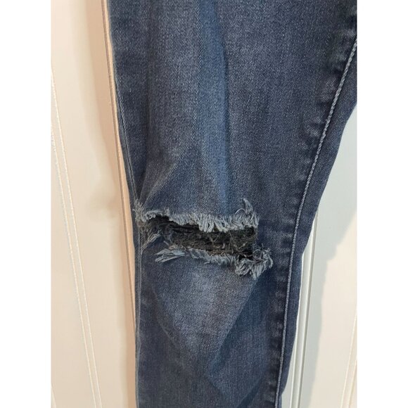 Good American Womens Distressed Skinny Jeans Size 8/29 Blue Raw Hem Cotton Blend - Picture 6 of 15